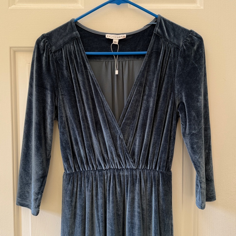 Baltic Born Velvet Maxi Dress in Deep Blue